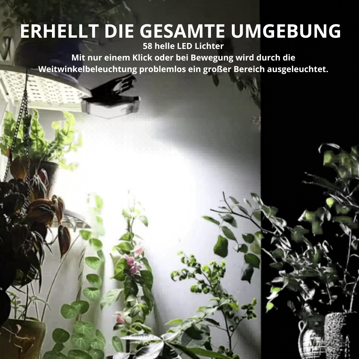 Solar-Clipleuchte mit Bewegungsmelder – Flexible LED Außenbeleuchtung für Camping &amp; Outdoor