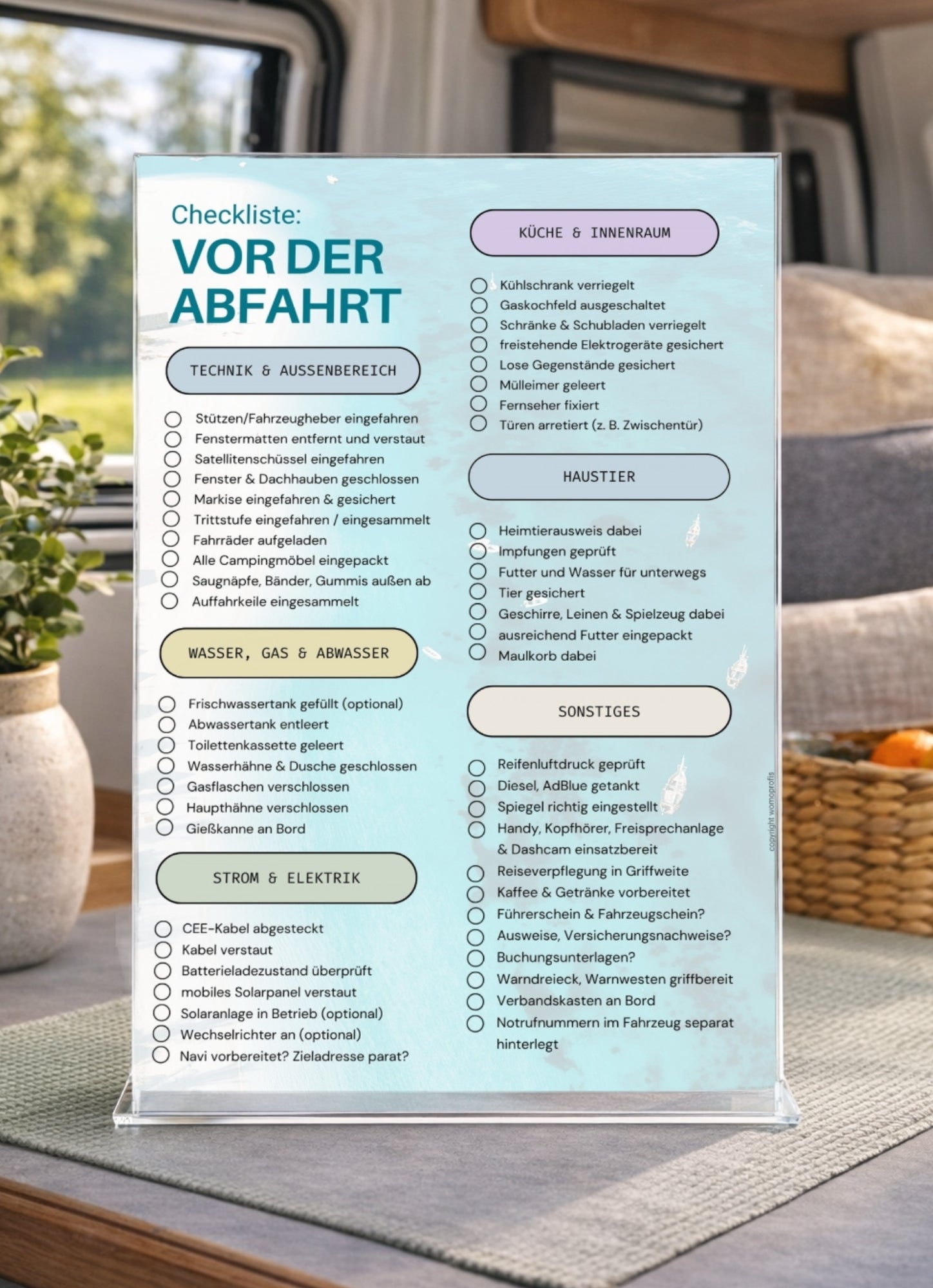 Sicher starten & im Notfall richtig handeln – 2-in-1 Wohnmobil-Checkliste