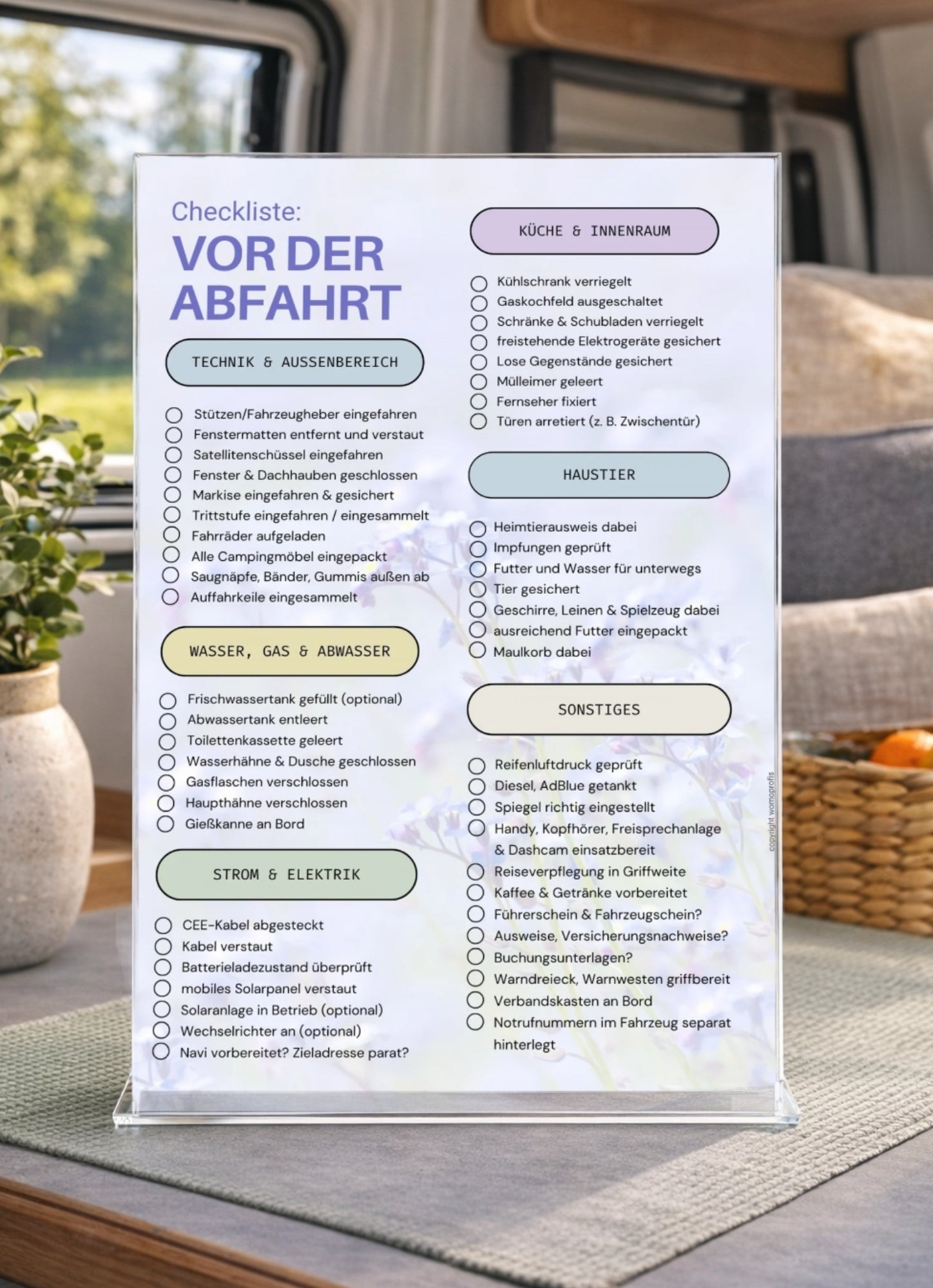Sicher starten & im Notfall richtig handeln – 2-in-1 Wohnmobil-Checkliste