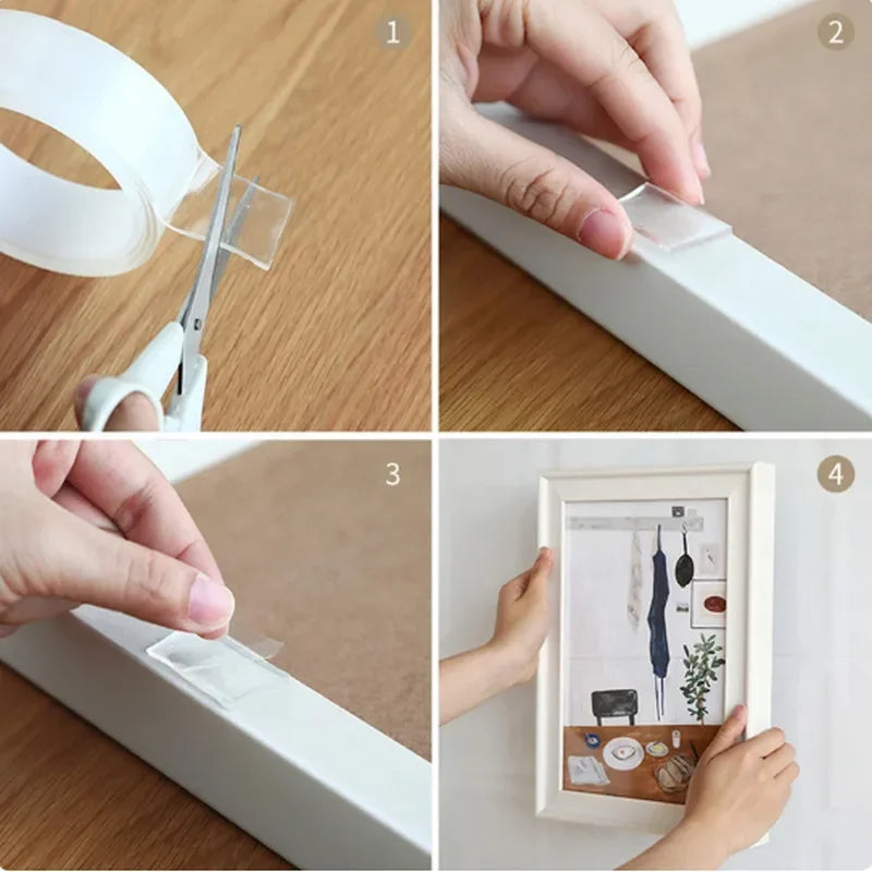 Extra-starkes Nano-Klebeband doppelseitig 2 cm oder 5  cm – Wiederverwendbares Transparentes Montageband