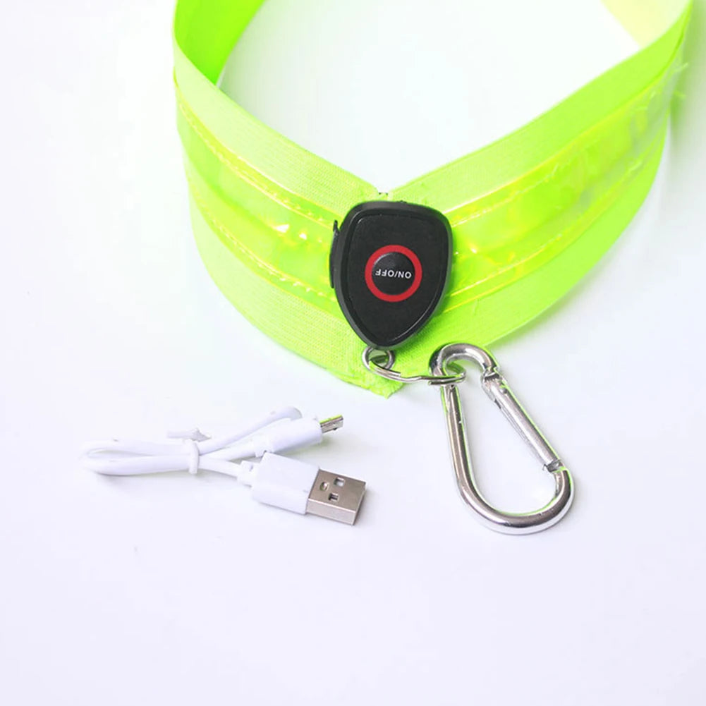 LED-Leucht-Gurt mit Karabiner – Wiederaufladbarer Sicherheitsgurt für Joggen, Gassi & Outdoor Aktivitäten