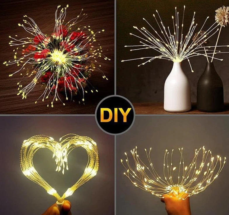 Solar-Funkellichter im Feuerwerk-Design – 5-teiliges LED Deko-Licht für Camping, Garten & Terrasse
