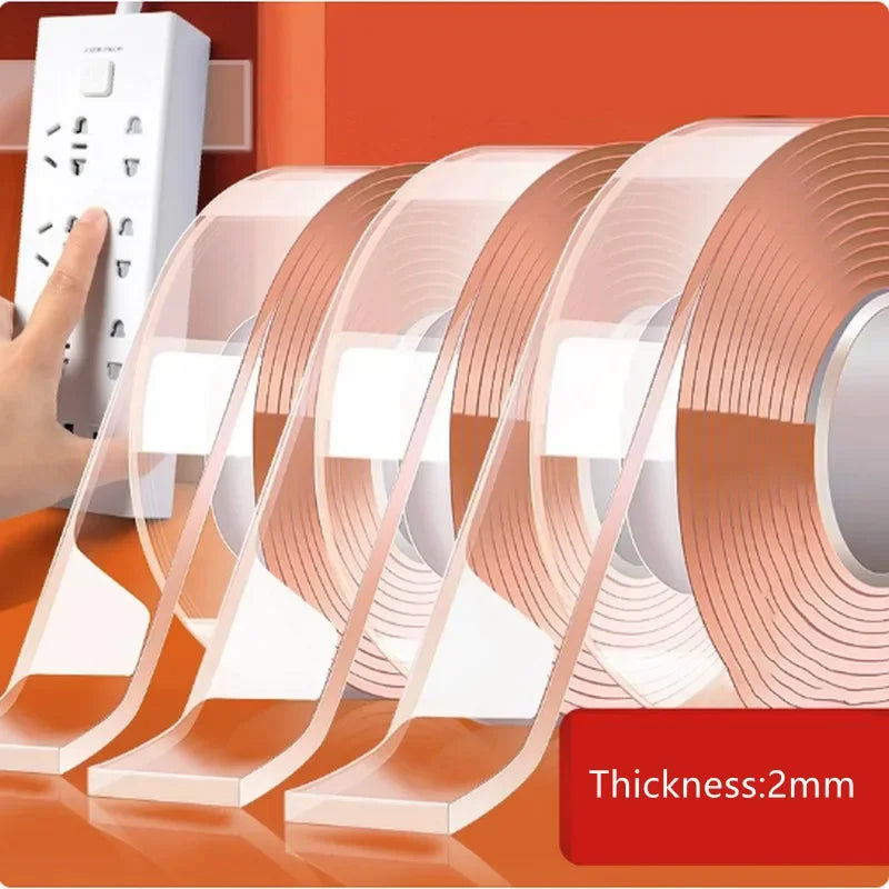 Extra-starkes Nano-Klebeband doppelseitig 2 cm oder 5  cm – Wiederverwendbares Transparentes Montageband