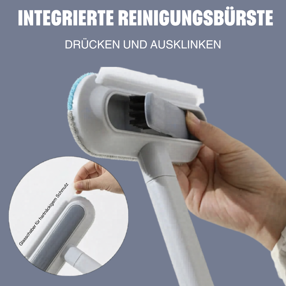 Tierhaarentferner 4-in-1 intensiv mit langem Griff – ideal fürs Wohnmobil