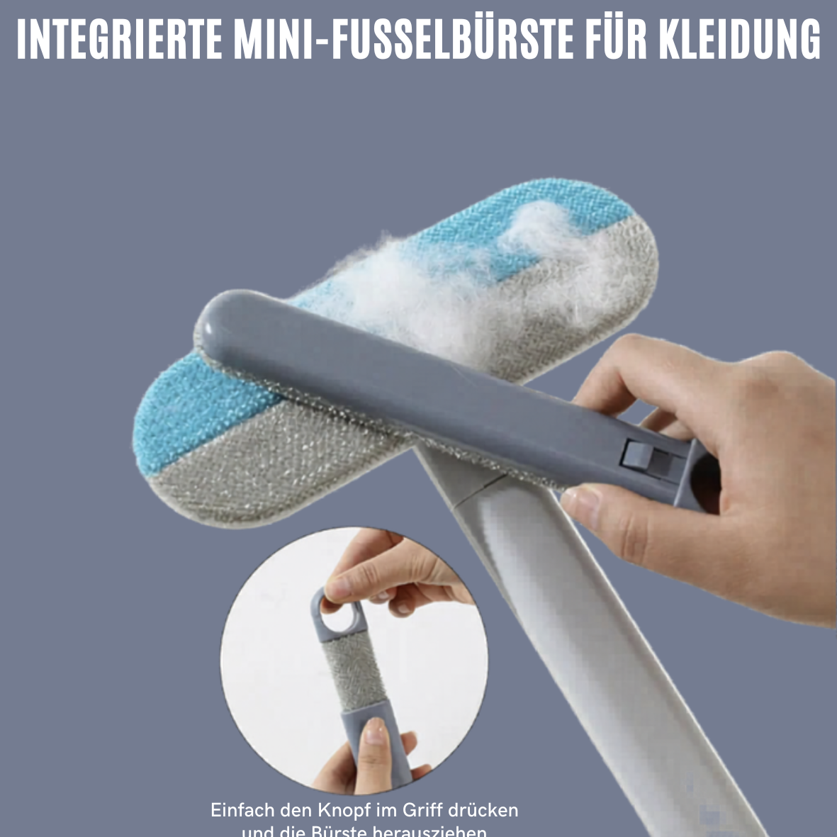 Tierhaarentferner 4-in-1 intensiv mit langem Griff – ideal fürs Wohnmobil