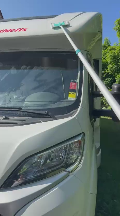 Leifheit Teleskopstiel mit Gummibesen, Fliesenwischer und Klappwischer – Reinigungsset für Wohnmobil & Camper
